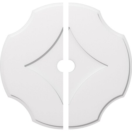 Percival Architectural Grade PVC Ceiling Medallion, 30"OD x 3"ID x 10 1/2"C x 1"P, Two-Piece